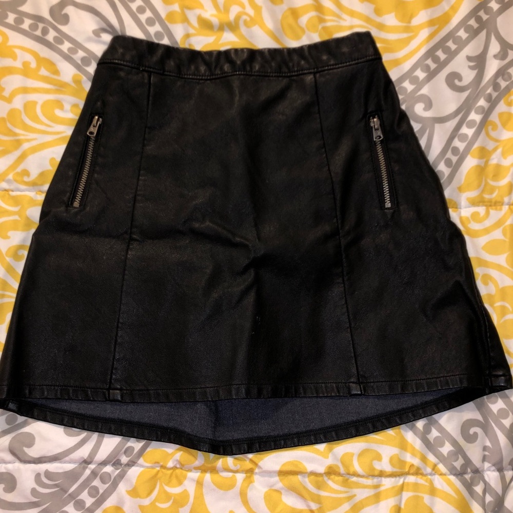 Faux Leather Skirt Abercrombie Kids black